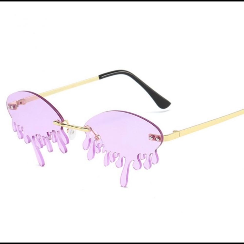 Purple Rimless Tear Shades